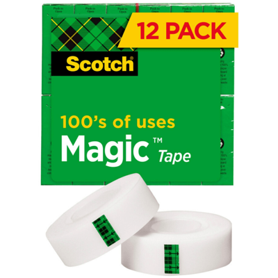  3m Scotch Magic Tape Gift Wrap Tape 6pk 6600 Total : Clear  Tapes : Office Products