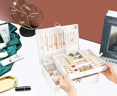 V-LAFUY Jewelry Travel Organizer, Travel Jewelry Box Portable, Small Travel  Jewelry case with Mirror, PU Leather Small Jewelry B