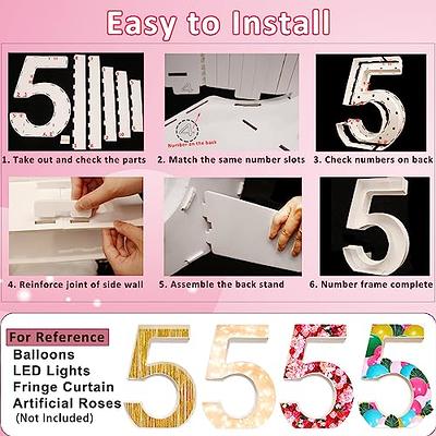 3ft Mosaic Numbers for Balloons Frame Light Up Large Cardboard Numbers  Marque