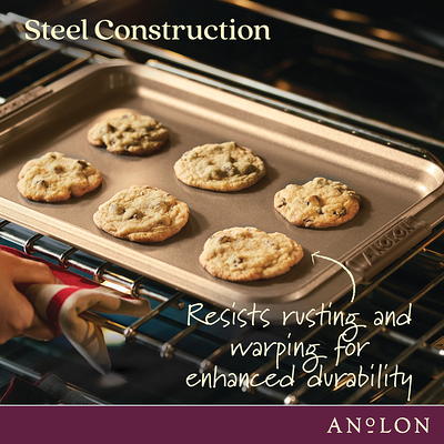 Anolon Advanced Nonstick Bakeware with Grips, Nonstick Cookie Sheet / Baking  Sheet - 10 Inch x 15 Inch, Gray