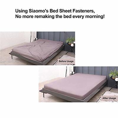 Siaomo Bed Sheet Holders Straps Fasteners - 4 Pcs Triangle Sheet Fasteners  Fitted Sheet Corner Holder Elastic Adjustable Band Sheet Holders Clip