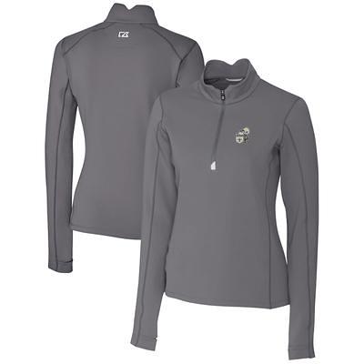 Men's Cutter & Buck Gray New Orleans Saints Stealth Heathered Big Tall Throwback Logo Quarter-Zip Pullover Top