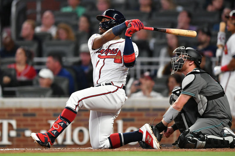 Acuna - Ronald AcuÃ±a Jr. hits mesmerizing homer from his knee