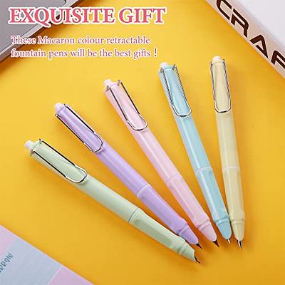 Cobee® Aesthetics Retractable Fountain Pen, 5pcs 0.38mm Pastel Refillable Ink  Writing Pens Extra Fine Point Pen Smooth Writing for Journaling Calligraphy  Gift Supplies(Without Ink Cartridges) - Yahoo Shopping