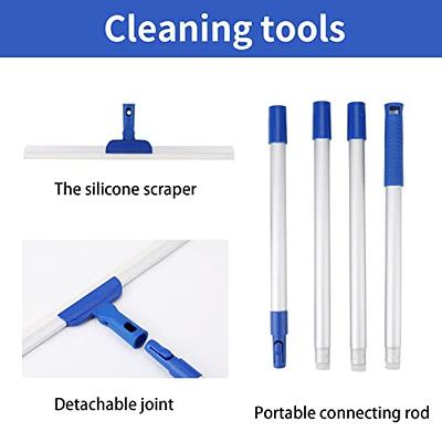 Shower Squeegee with Hook Water Wiper Portable for Tile Floor Bathroom White