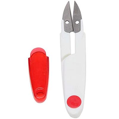 Plastic Handle & Safety Cover Sewing Scissors Clothes Thread