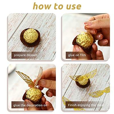 Bestomrogh 50Pcs Golden Glitter Wings Chocolate Decoration,Gold Snitch  Wings Wizard Party Chocolate Decoration Cupcake Toppers Gold Wings Decor  Cupcake Toppers : : Toys & Games