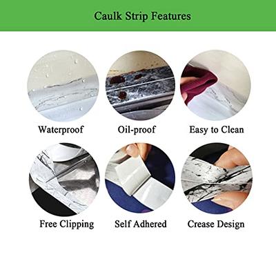 Caulk Strip PE Self Adhesive Tape for Bathtub Bathroom Shower Toilet  Kitchen and Wall Sealing (W:38mm L:11Ft White)