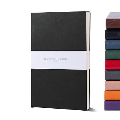 BEECHMORE BOOKS Sketchbook - XL A3 Master Black Art Sketch Book with Vegan  Leather Hardcover, Draw, Sketch, Paint, Scrapbook