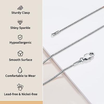 Momlovu 925 Sterling Silver Chain Necklace for Women Girls, 1MM Box Chain  Necklaces Silver Chain for Women, Thin & Sturdy Women's Chain Necklaces, 14  Inch - Yahoo Shopping