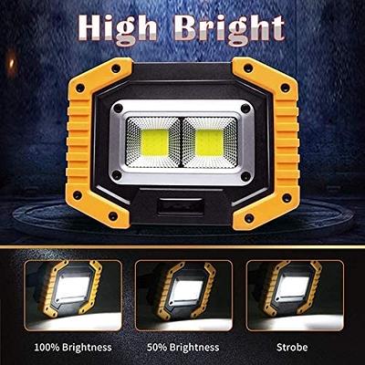 Tresda 30W Rechargeable Work Light, 3000 Lumen Magnetic Work Light Battery  Powered, Waterproof Portable Cordless Job Site Lighting for Construction