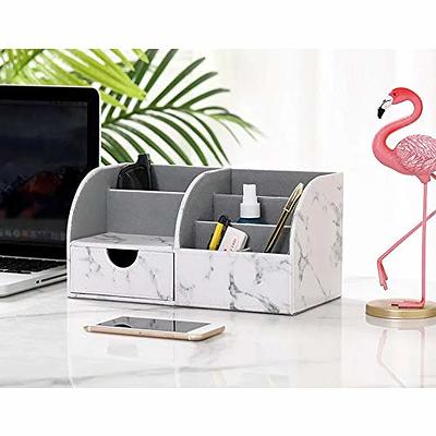 LETURE Office Desk Organizer with drawer, Office Supplies and Desk  Accessories, Business Card/Pen/Pencil/Mobile Phone/Stationery Holder  Storage Box