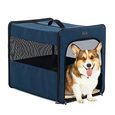 Petsfit Collapsible Dog Crate, Upgrade Zipper and Strengthen The Seam, to  Prevent from Escaping, Travel Dog Crate 24 Inch Navy Blue - Yahoo Shopping