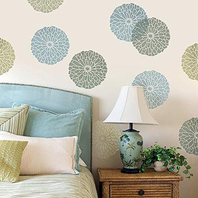 Modern Floral Wall Stencils - Painting DIY Flower Wallpaper Designs