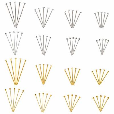 100Pcs Flat Head Pins for Jewelry Making 50mm Brass 20 Gauge Rose Gold