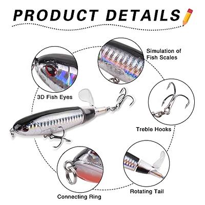 1 set Whopper Plopper Fishing Lure Topwater FIshing Lure Artificial Hard  with Soft Rotating Tail Fishing