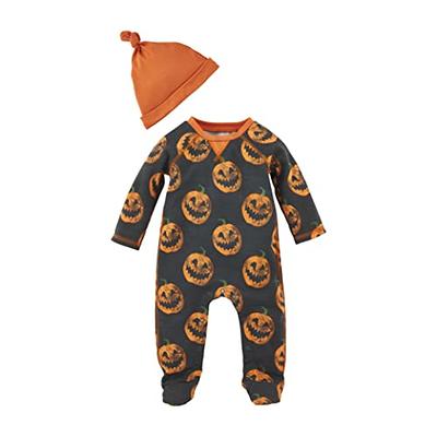 Spooky Pumpkin Halloween PJ Set - Black/Orange