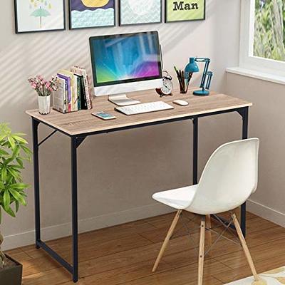 Super Deal Computer Desk 47 inch Modern Sturdy Office Desk PC Laptop Notebook Simple Writing Table for Home Office Workstation, Black