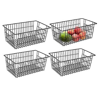 6 Pack [ Extra Large ] Wire Storage Baskets for Organizing with Lables, Pantry  Organization Bins Cabinets - Metal Basket Kitchen, Laundry, Garage, Fridge,  Bathroom Countertop Organizer, Black - Yahoo Shopping