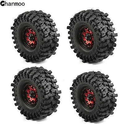 Chanmoo 1.9 Metal Beadlock Wheel Rims & Tires 118mm RC Soft Rubber