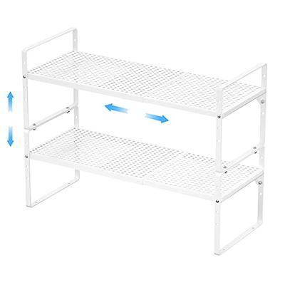 GEDLIRE Expandable Kitchen Cabinet Shelf Organizers 2 Pack, Stackable Metal  Pantry Storage Shelves Rack, Adjustable Counter Shelf for Cabinets,  Countertop, Cupboard Organizers and Storage, White - Yahoo Shopping