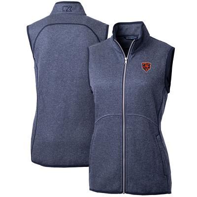 Women's Cutter & Buck Heathered Navy Buffalo Bills Mainsail Basic Sweater  Knit Fleece Full-Zip Vest