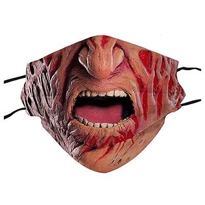 Men Halloween Horror Scary Mouth Can Move Latex Full Face Skeleton