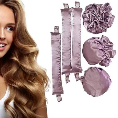 Heatless Curling Rod Headband, Overnight Hair Curlers,No Heat Curl with  Hair Clips, Heatless Curls to Sleep in Silk Ribbon Hair Rollers for Long  Hair