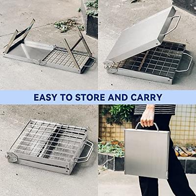 1pcs Folding Campfire Grill Portable Stainless Steel Outdoor