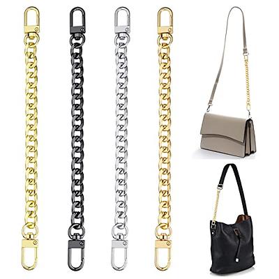4PCS Purse Chain Strap 7.9 Inch Tote Bag Strap Extender Bag Decoration  Black 