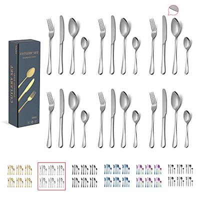 INKULEER Travel cutlery set, 18/8 stainless steel cutlery, Reusable  utensils set with case, Portable Silverware Lunch Box for Camping and Office