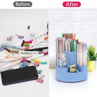 Pen Holder for Desk, 360° Rotating Pencil Holder, 7 Slot Pen Organizer,  Large Cute Marker Organizer for Office, School, Classroom, Pencil Container  with Stickers for Art Supply, Makeup Brush (White) - Yahoo Shopping