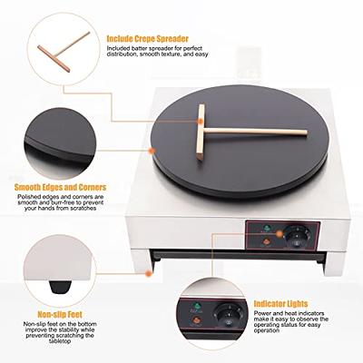 110V Commercial 16-Inch Electric Crepe Maker with A Drawer Type  Warmer,Nonstick Crepe Pan Single Hotplate with Adjustable Temperature  Control, Crepe