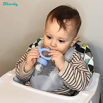 JEXFUN Silicone Baby Fruit Food Feeder Pacifier & Freezer Tray Set,  Breastmilk Popsicle Mold for Teething, Silicone Baby Food Storage  Containers for