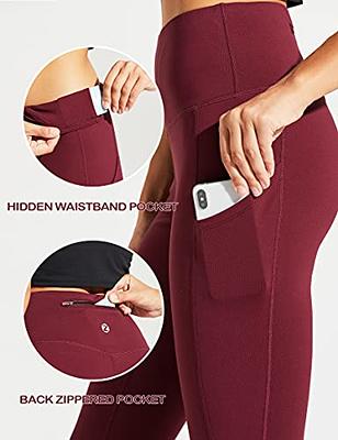 ZUTY Fleece Lined Leggings Women Water Resistant Thermal Warm Tights Hiking Running  Leggings with Pockets Plus Size Burgundy XXL - Yahoo Shopping