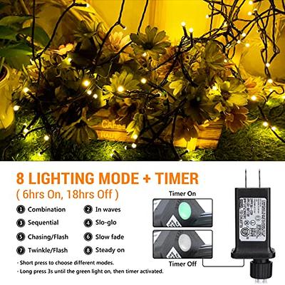 Toodour Halloween Orange String Lights, 131ft 350 LED Halloween Decorative  Lights, Connectable, 8 Modes Plug in Orange Fairy Lights for Halloween