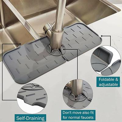 Fantasy Style Faucet Draining Mat,Self Absorbent Draining Mat ,Kitchen Sink  Faucet Splash Guard,Vintage Soft Diatom Mud Non Slip Drain Pad Quick Dry