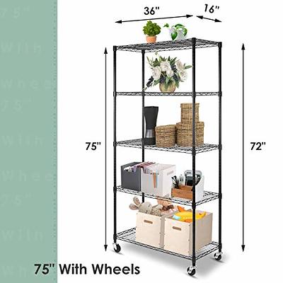 REIBII 72 All Metal Garage Shelving, 1750 Lbs Heavy Duty