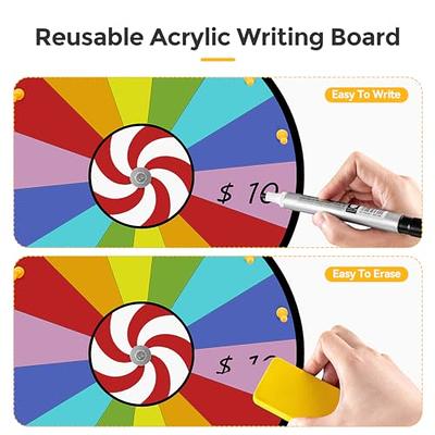  Spin The Wheel 11.81 Inch 10 Slots Spinning Wheel Game 5 Colors  Reusable Prize Wheel of Fortune Spinner Wheel Dry Erase with Suction Cup  Base for Party Carnival Tradeshow Prize Wheel