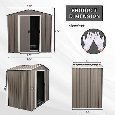 Gizoon 6' x 4' Outdoor Storage Shed with Double Lockable Doors,  Anti-Corrosion Metal Garden Shed with Base Frame, Waterproof Shed Outdoor  Storage