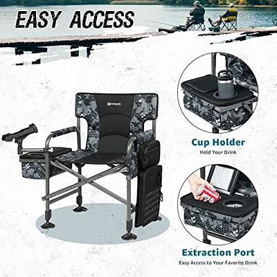 Folding Camping Fishing Chair with Fishing Rod, Fly Fishing