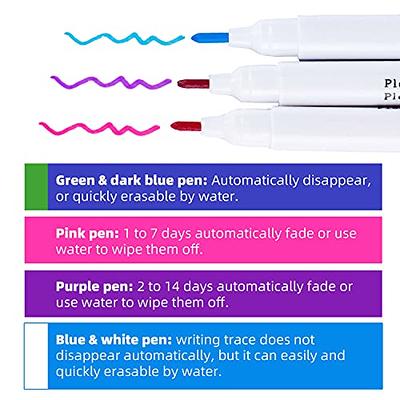 12PCS Water Erasable Fabric Marking Pen Disappearing Ink Fabric Marker  Sewing Air Erasable Water Soluble Ink Pen for Embroidery Cross Stitch