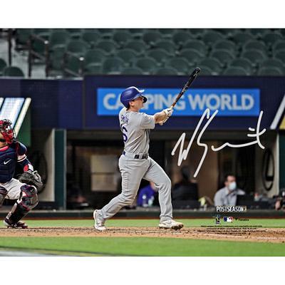 Mookie Betts Los Angeles Dodgers Autographed 11 x 14 2020 nlcs Game 7 Home Run Robbing Spotlight Photograph