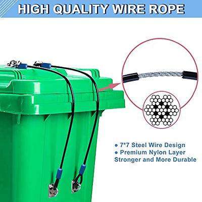 ZYESF Trash Can Lid Lock,Heavy Duty Bear Proof Trash Can Locks for Animals  Stop from Metal Lid Lock for Outdoor Garbage Cans-Durable Rubber Coated  Braided Wire Rope (4) - Yahoo Shopping