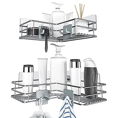 Dracelo 2 Pack Black Shower Caddy Shelf Basket Stainless Steel Adhesive Shower Shelf Storage Organizer