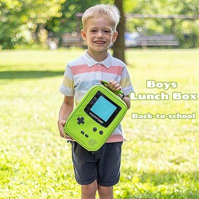 Boy Lunch Box Kids Lunch Bag Insulated Leather Gameboy Thermal Lunch bag  for School Insulated Cooler Bag Waterproof Game Lunch Boxes for Boys Girls