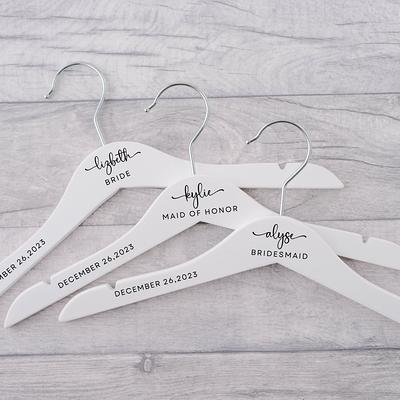 Custom Wedding Hangers - White Wooden Hangers