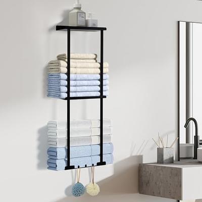 Bathroom Shelf Space Aluminum Towel Rack Toilet Bathroom Gargle Stand  Toilet Wall Hanging - Yahoo Shopping