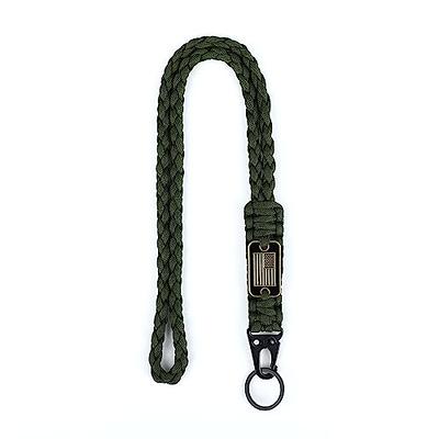 Paracord Key Lanyard for Men/Women, Heavy Duty Lanyard for Keys/Id Badges  with Cool USA Flag, Military Braided Tactical Neck Lanyard Keychain for