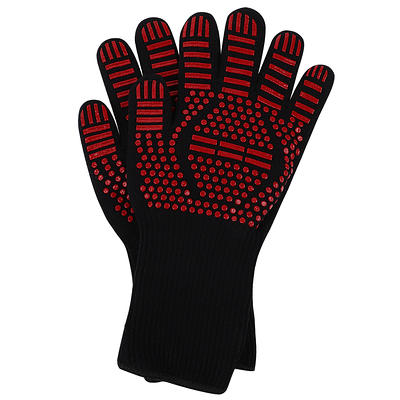 Loveuing Kitchen Oven Gloves - Silicone and Cotton Double-Layer Heat  Resistant Oven Mitts/BBQ Gloves/Grill Gloves - Perfect for Baking and  Grilling